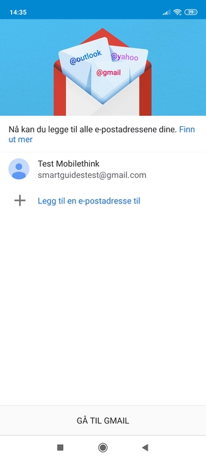 Velg GÅ TIL GMAIL