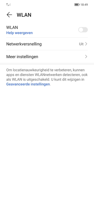 Schakel WLAN in