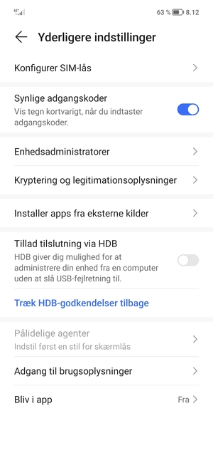 Vælg Konfigurer SIM-lås