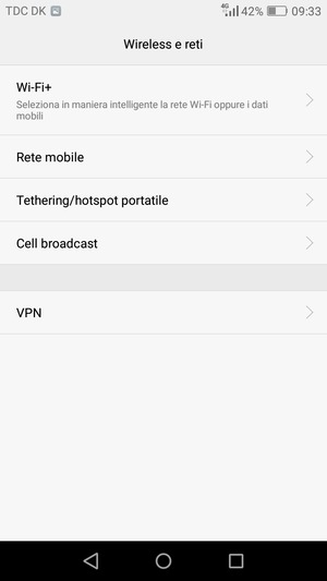 Seleziona Rete mobile