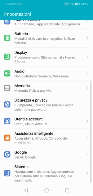 Scorri e seleziona Sistema