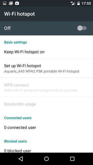 Select Set up Wi-Fi hotspot