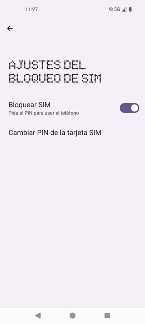 Seleccione Cambiar PIN de la tarjeta SIM
