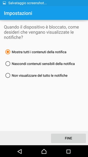 Seleziona la tua opzione preferita e poi FINE