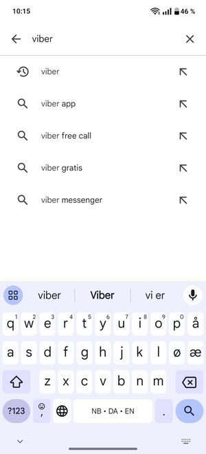 Skriv inn applikasjonsnavnet og velg Søk