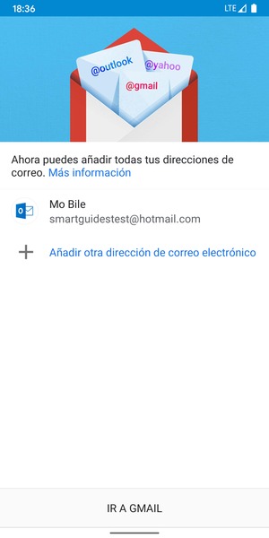 Seleccione IR A GMAIL