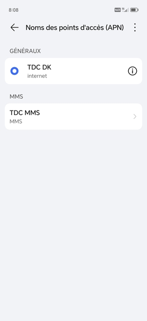 Sélectionnez le bouton du Menu