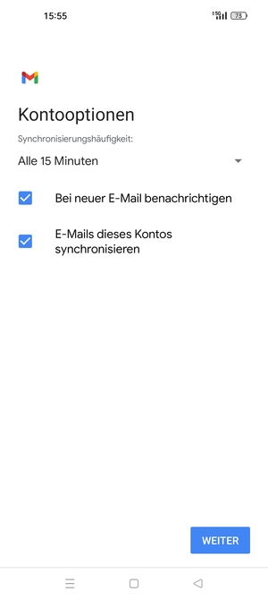 Wählen Sie WEITER