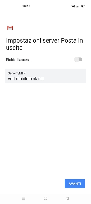 Disattiva Richiedi accesso e seleziona AVANTI