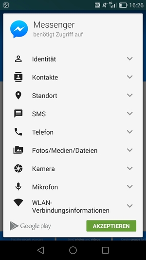 Wählen Sie AKZEPTIEREN