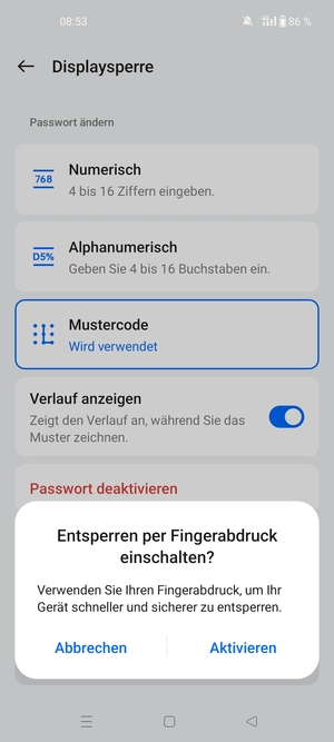 Wählen Sie die gewünschte Option