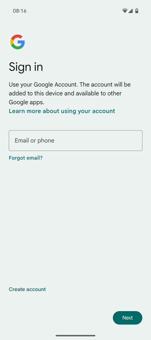 Enter your email address and select Next