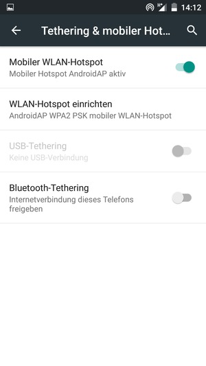 Ihr Handy ist jetzt für die Verwendung als Modem eingerichtet