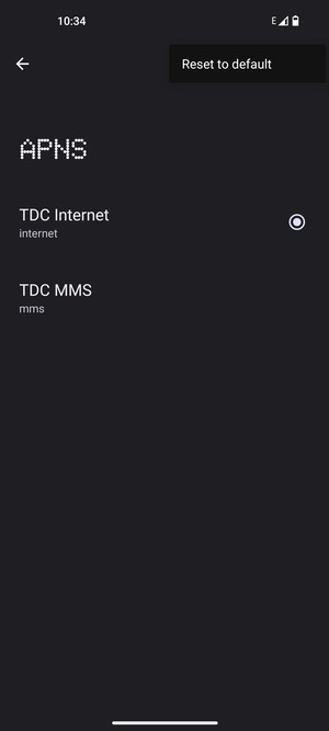 Select Reset to default