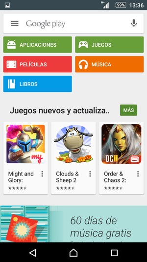 Seleccione la barra de Búsqueda