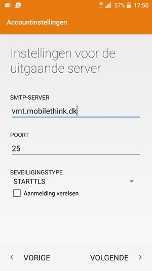 Haal het vinkje uit het Aanmelding vereisen selectievakje en selecteer VOLGENDE