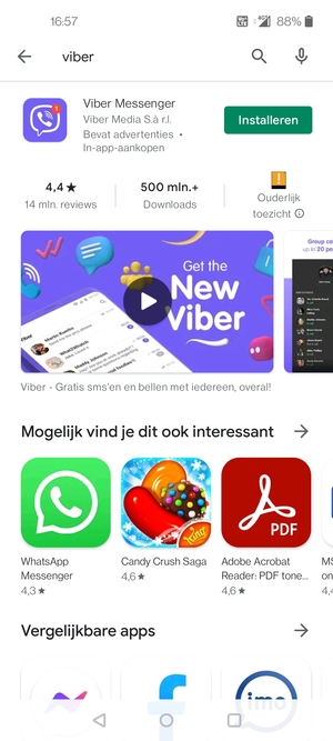 Selecteer de app