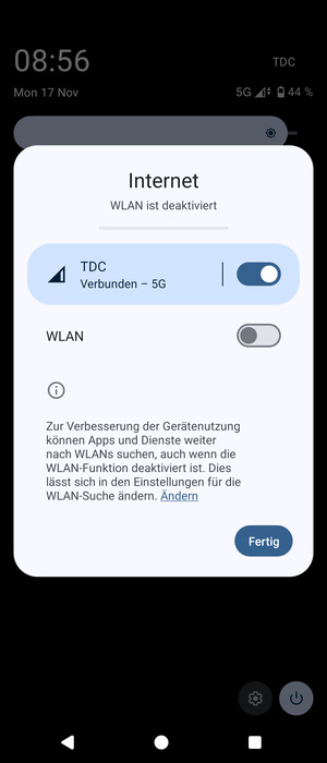 Wählen Sie Fertig