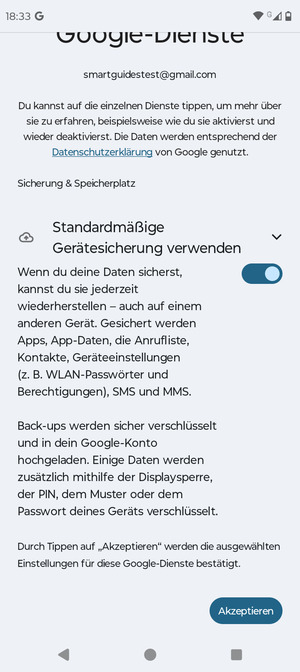 Wählen Sie Akzeptieren