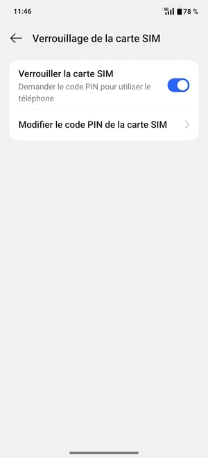 Sélectionnez Modifier le code PIN de la carte SIM