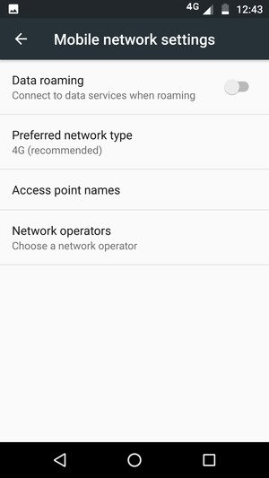 To change network if network problems occur, select Network operators