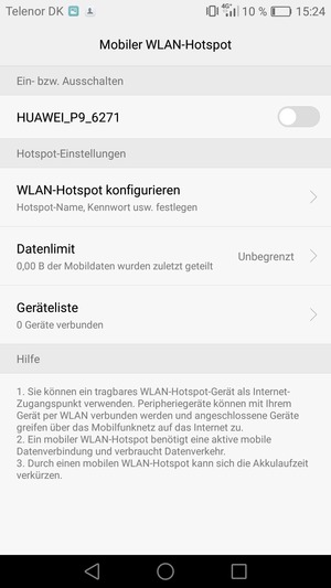Wählen Sie WLAN-Hotpsot konfigurieren