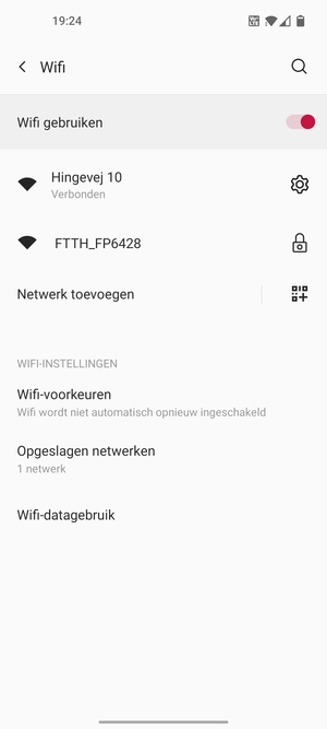 U bent nu verbonden met het WiFi-netwerk