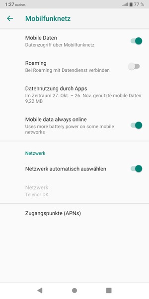 Wählen Sie Zugangspunkte (APNs)