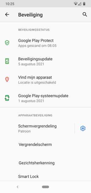 Uw telefoon is nu beveiligd met een schermvergrendeling