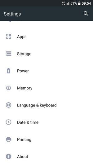 Scroll to and select About
