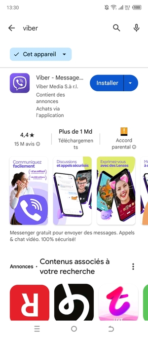 Sélectionnez l'appli