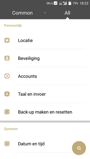 Scroll naar en selecteer Beveiliging