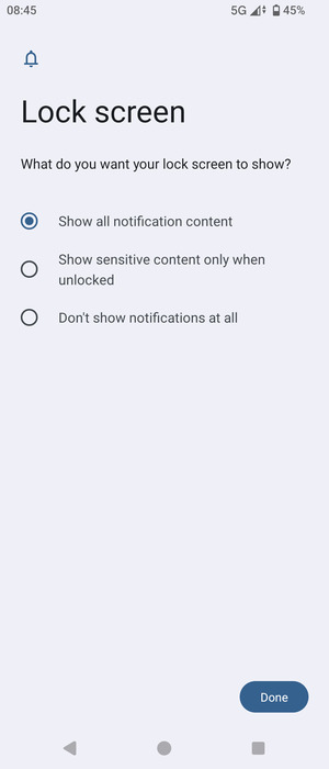 Select your preferred option and select Done