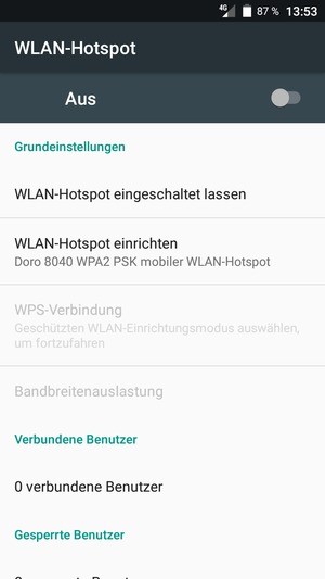 Wählen Sie WLAN-Hotspot einrichten