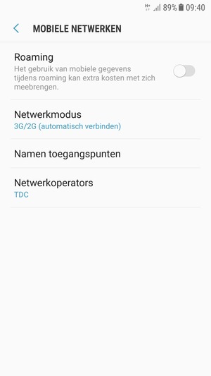 Selecteer Netwerkmodus
