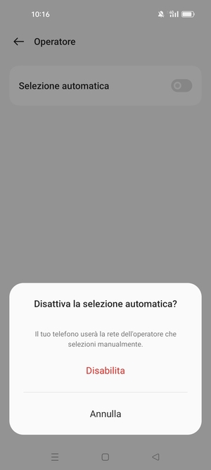 Seleziona Disabilita