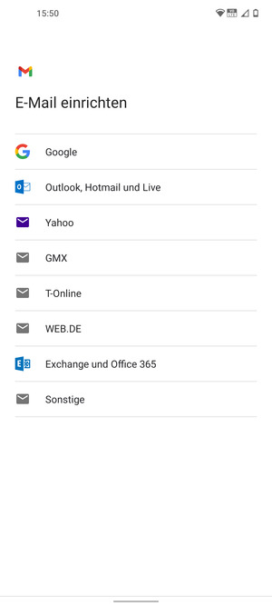 Wählen Sie Google