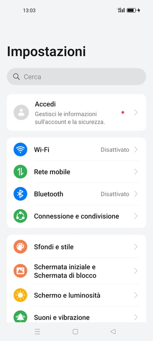 Seleziona Wi-Fi