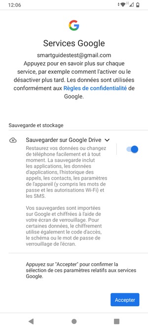 Sélectionnez Accepter