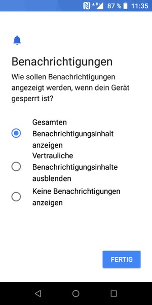 Wählen Sie die gewünschte Option und wählen Sie FERTIG