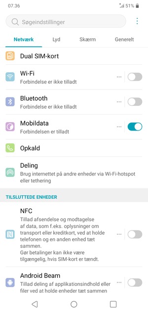 Vælg Generelt