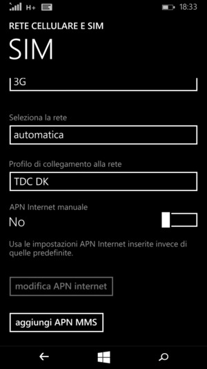 Se viene visualizzato un elenco di operatori, seleziona Public