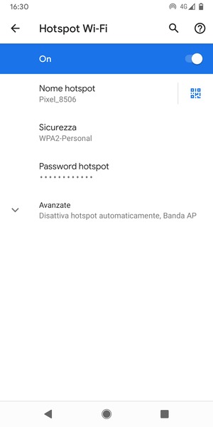 Il telefono è ora pronto per essere usato come modem