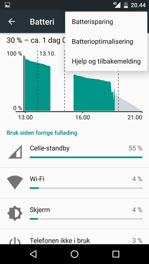 Velg Batterisparing