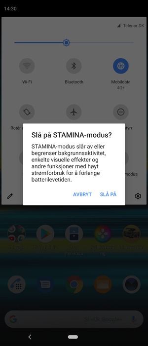 Velg SLÅ PÅ
