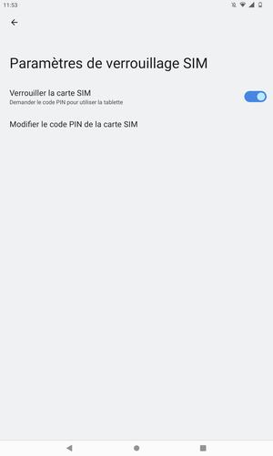 Sélectionnez Modifier le code PIN de la carte SIM