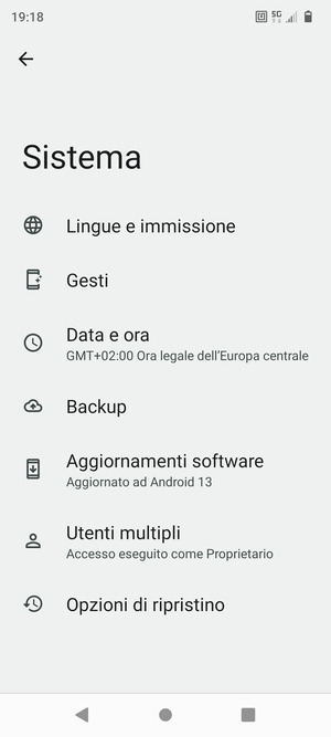 Seleziona Backup