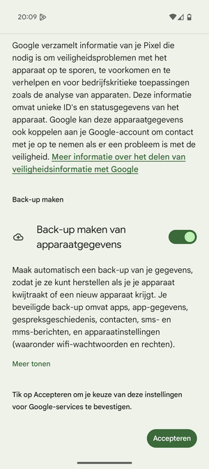 Selecteer Accepteren