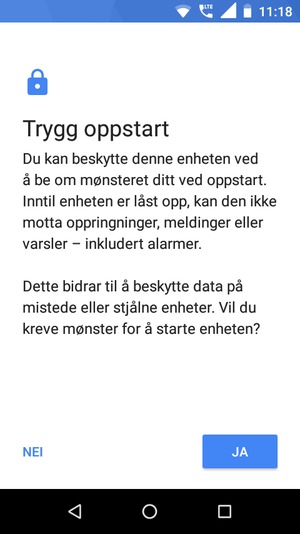 Velg ønsket alternativ