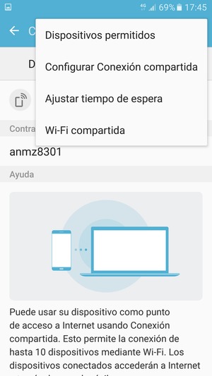 Seleccione Configurar Conexión compartida
